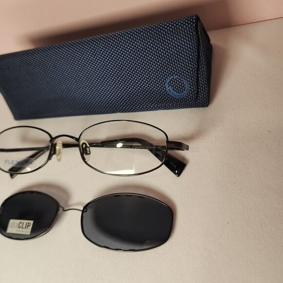 Marchon Flexon Autoflex Ultraclip 403UC Glasses Frames Clip On Sunglasses - Picture 2 of 6